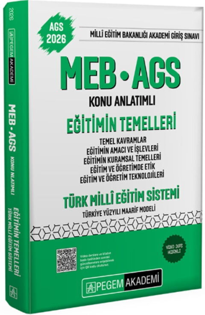 2026 MEB-AGS Eğitimin Temelleri ve Türk Milli Eğitim Sistemi Konu Anlatımlı Pegem Akademi Yayınları Panda Fotokopi & Baskı Merkezi