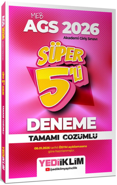 2026 MEB AGS Tamamı Çözümlü Süper 5 li Deneme Yediiklim Yayınları Panda Fotokopi & Baskı Merkezi