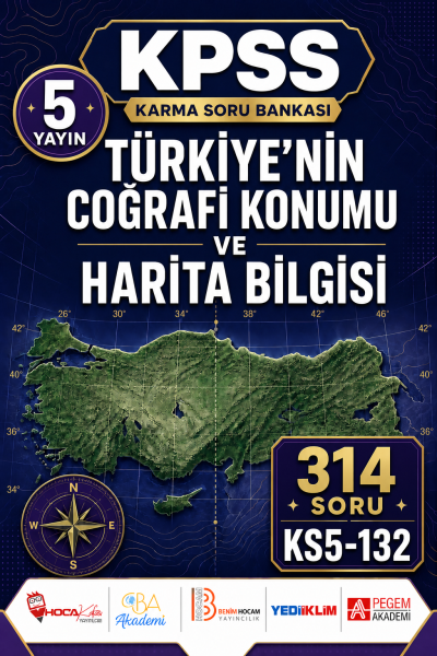 Türkiye’nin Coğrafi Konumu ve Harita Bilgisi 5 Yayın 314 Soru