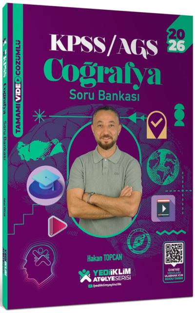 2026 KPSS Coğrafya Atölye Soru Bankası Çözümlü - Hakan Topcan Yediiklim Yayınları Panda Fotokopi & Baskı Merkezi