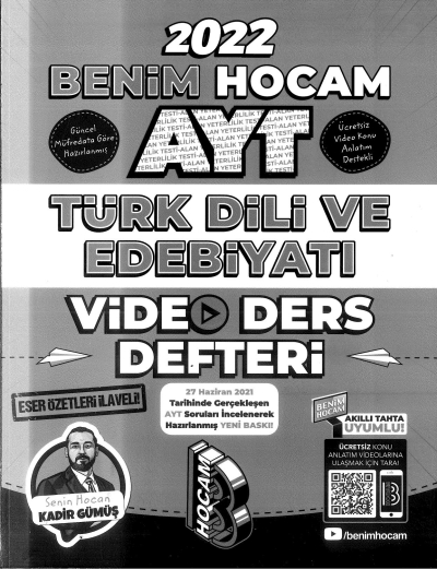 AYT TÜRK DİLİ VE EDEBİYATI VİDEO DERS DEFTERİ Panda Fotokopi & Baskı Merkezi