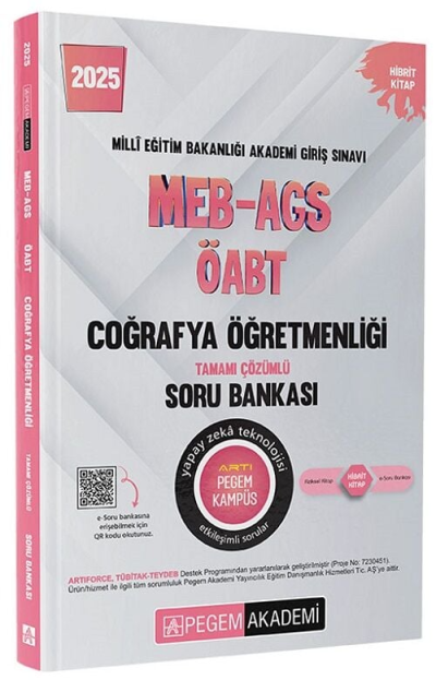 2025 MEB-AGS-ÖABT Coğrafya Öğretmenliği Tamamı Çözümlü Soru Bankası Pegem Akademi Yayıncılık Panda Fotokopi & Baskı Merkezi