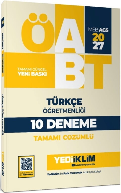 MEB AGS ÖABT Türkçe Öğretmenliği Tamamı Çözümlü 10 Deneme Yediiklim Yayınları Panda Fotokopi & Baskı Merkezi