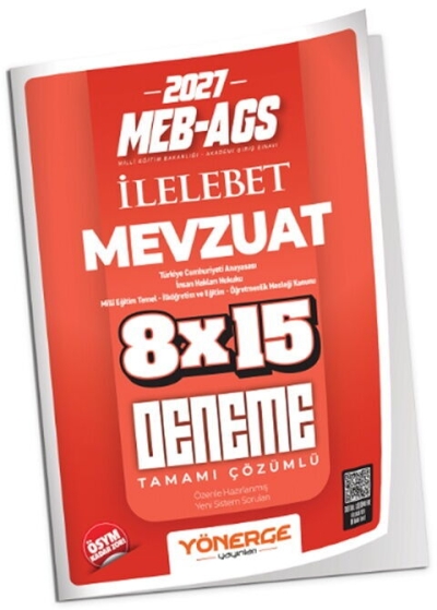 MEB-AGS Mevzuat Bilgisi İLELEBET 8x15 Deneme Çözümlü Yönerge Yayınları Panda Fotokopi & Baskı Merkezi