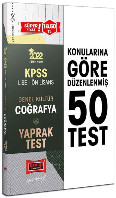 KPSS Lise Ön Lisans Genel Kültür Coğrafya Yaprak Test Panda Fotokopi & Baskı Merkezi