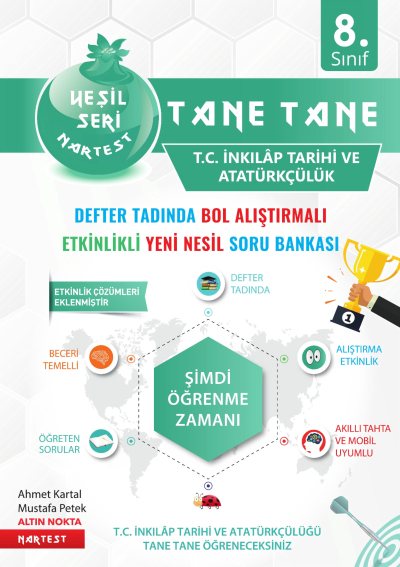 8. Sınıf T. C. İnkılap Tarihi ve Atatürkçülük Tane Tane Soru Bankası Nartest Yayınları Panda Fotokopi & Baskı Merkezi