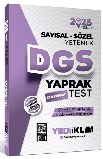 2025 DGS Sayısal Sözel Yetenek Çek Kopart Yaprak Test Yediiklim Yayınları Panda Fotokopi & Baskı Merkezi