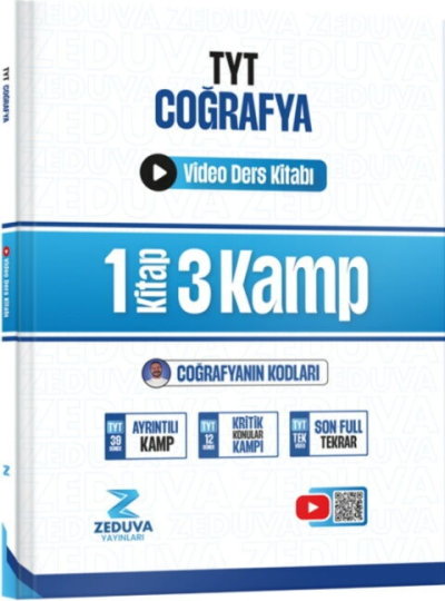 Coğrafyanın Kodları TYT Coğrafya 1 Kitap 3 Kamp Video Ders Kitabı Zeduva Yayınları Panda Fotokopi & Baskı Merkezi